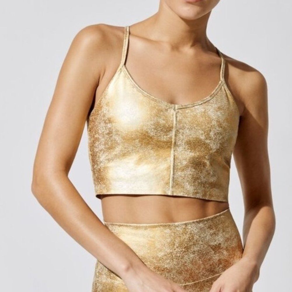 CARBON38 Leatherette Longline Sports Bra Size Medium